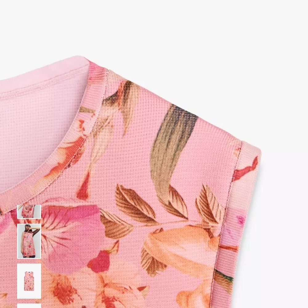Zara Pink Floral Mini Dress - Picture 6 of 7